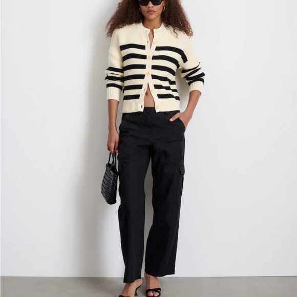 Alex Mill Striped Black and Cream Women's Sweater - Picture 2 of 7